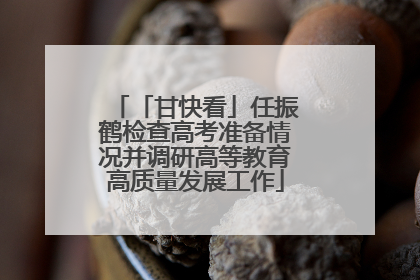 「甘快看」任振鹤检查高考准备情况并调研高等教育高质量发展工作