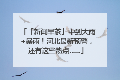 「新闻早茶」中到大雨+暴雨！河北最新预警，还有这些热点……