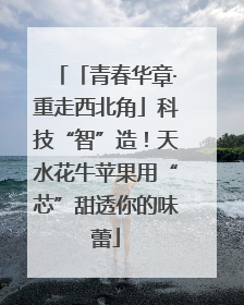 「青春华章·重走西北角」科技“智”造！天水花牛苹果用“芯”甜透你的味蕾