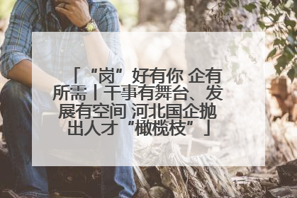 “岗”好有你 企有所需丨干事有舞台、发展有空间 河北国企抛出人才“橄榄枝”