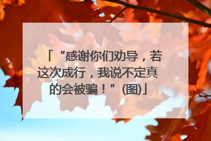 “感谢你们劝导，若这次成行，我说不定真的会被骗！”(图)