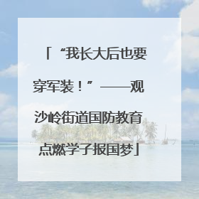“我长大后也要穿军装！”——观沙岭街道国防教育点燃学子报国梦