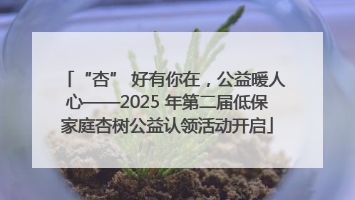 “杏” 好有你在，公益暖人心——2025 年第二届低保家庭杏树公益认领活动开启