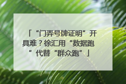 “门弄号牌证明”开具难？徐汇用“数据跑”代替“群众跑”