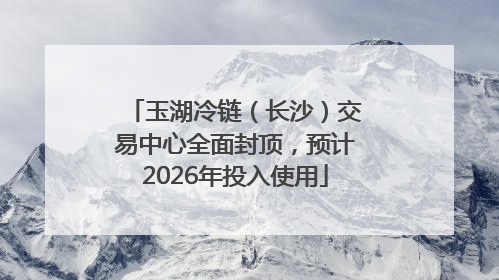 玉湖冷链（长沙）交易中心全面封顶，预计2026年投入使用