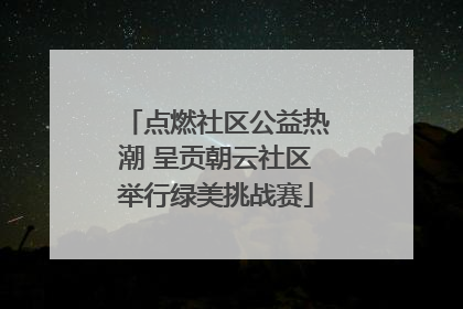 点燃社区公益热潮 呈贡朝云社区举行绿美挑战赛