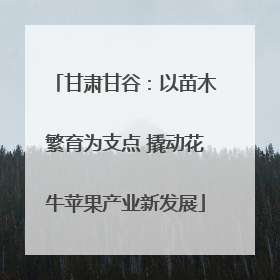 甘肃甘谷：以苗木繁育为支点 撬动花牛苹果产业新发展