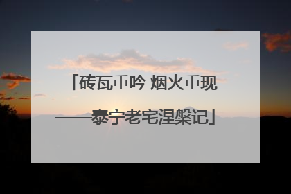 砖瓦重吟 烟火重现——泰宁老宅涅槃记