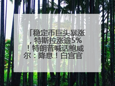 稳定币巨头暴涨，特斯拉涨逾5%！特朗普喊话鲍威尔：降息！白宫官员：特朗普无与马斯克交谈计划，他正考虑卖掉红色特斯拉