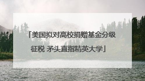美国拟对高校捐赠基金分级征税 矛头直指精英大学
