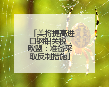 美将提高进口钢铝关税，欧盟：准备采取反制措施