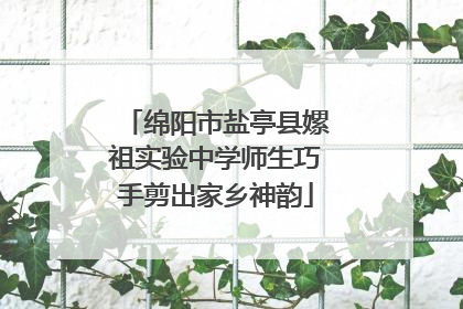 绵阳市盐亭县嫘祖实验中学师生巧手剪出家乡神韵