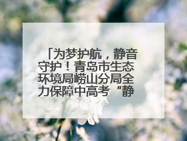为梦护航，静音守护！青岛市生态环境局崂山分局全力保障中高考“静环境”