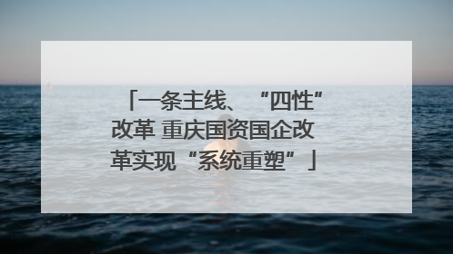 一条主线、“四性”改革 重庆国资国企改革实现“系统重塑”