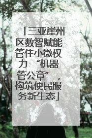 三亚崖州区数智赋能管住小微权力 “机器管公章”，构筑便民服务新生态