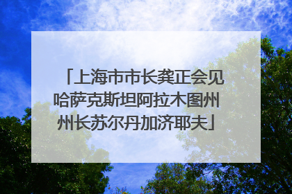 上海市市长龚正会见哈萨克斯坦阿拉木图州州长苏尔丹加济耶夫