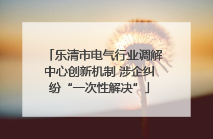 乐清市电气行业调解中心创新机制 涉企纠纷“一次性解决”
