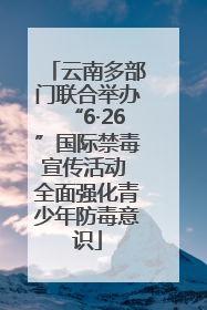 云南多部门联合举办“6·26”国际禁毒宣传活动 全面强化青少年防毒意识
