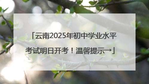 云南2025年初中学业水平考试明日开考！温馨提示→