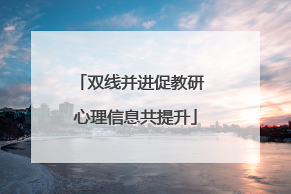 双线并进促教研 心理信息共提升