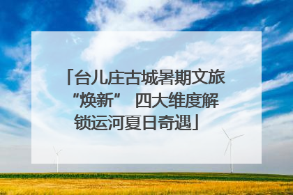 台儿庄古城暑期文旅“焕新” 四大维度解锁运河夏日奇遇