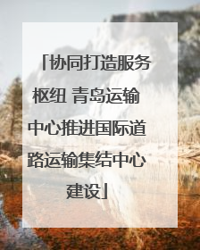 协同打造服务枢纽 青岛运输中心推进国际道路运输集结中心建设