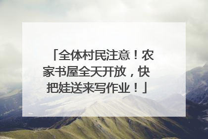 全体村民注意！农家书屋全天开放，快把娃送来写作业！
