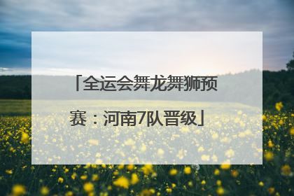 全运会舞龙舞狮预赛：河南7队晋级