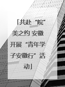 共赴“皖”美之约 安徽开展“青年学子安徽行”活动