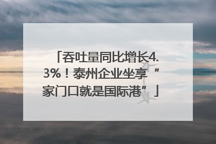 吞吐量同比增长4.3%！泰州企业坐享“家门口就是国际港”