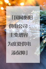 国网衡阳供电公司：主变增容 为度夏供电添保障