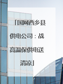 国网西乡县供电公司：战高温保供电送清凉