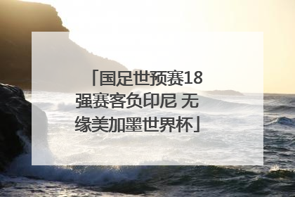 国足世预赛18强赛客负印尼 无缘美加墨世界杯