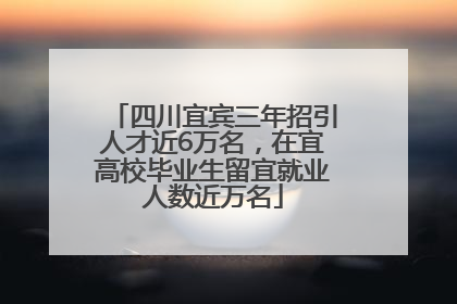 四川宜宾三年招引人才近6万名，在宜高校毕业生留宜就业人数近万名