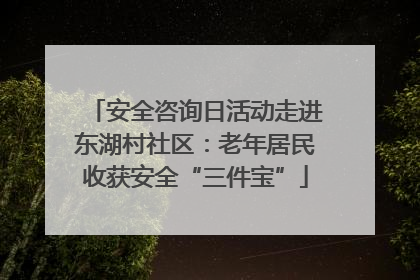 安全咨询日活动走进东湖村社区：老年居民收获安全“三件宝”
