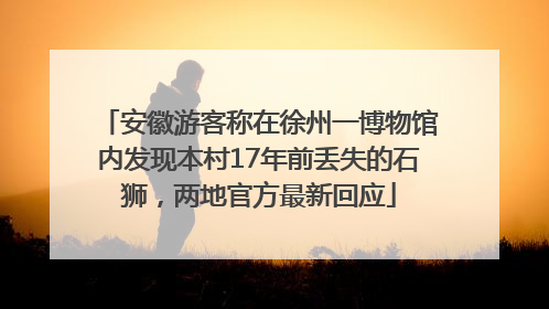 安徽游客称在徐州一博物馆内发现本村17年前丢失的石狮，两地官方最新回应
