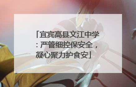 宜宾高县文江中学：严管细控保安全，凝心聚力护食安