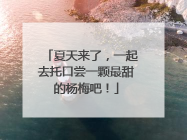 夏天来了，一起去托口尝一颗最甜的杨梅吧！