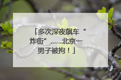 多次深夜飙车“炸街”……北京一男子被拘！