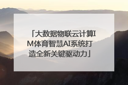 大数据物联云计算IM体育智慧AI系统打造全新关键驱动力