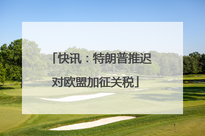 快讯：特朗普推迟对欧盟加征关税