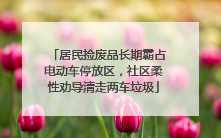 居民捡废品长期霸占电动车停放区，社区柔性劝导清走两车垃圾