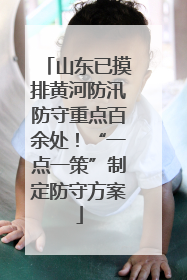 山东已摸排黄河防汛防守重点百余处！“一点一策”制定防守方案
