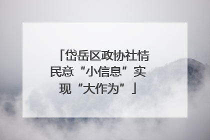 岱岳区政协社情民意“小信息”实现“大作为”