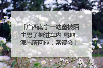 广西南宁一幼童被陌生男子抱进车内 属地派出所回应：系误会