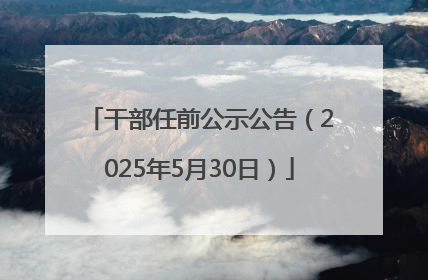 干部任前公示公告（2025年5月30日）