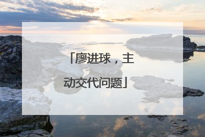 廖进球，主动交代问题