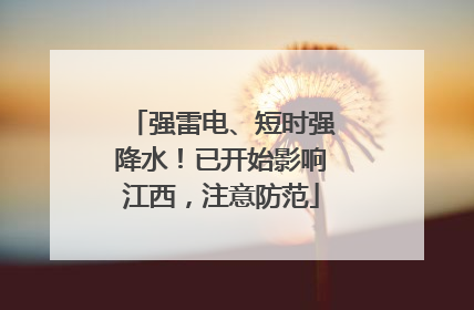 强雷电、短时强降水！已开始影响江西，注意防范