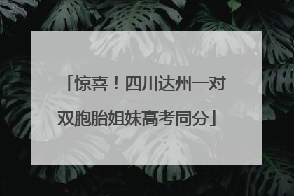 惊喜！四川达州一对双胞胎姐妹高考同分