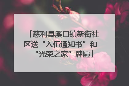 慈利县溪口镇新街社区送“入伍通知书”和“光荣之家”牌匾